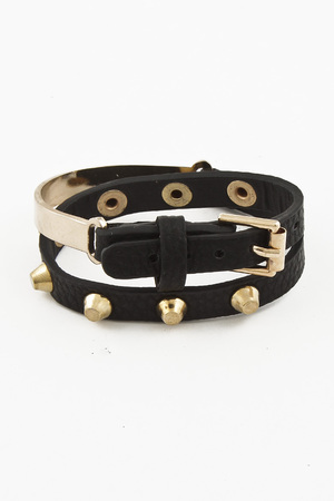 Metal Plate Studded Bracelet
